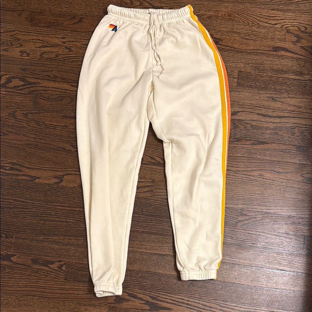 Aviator Nation Stripe Sweatpants. Vintage white NWOT